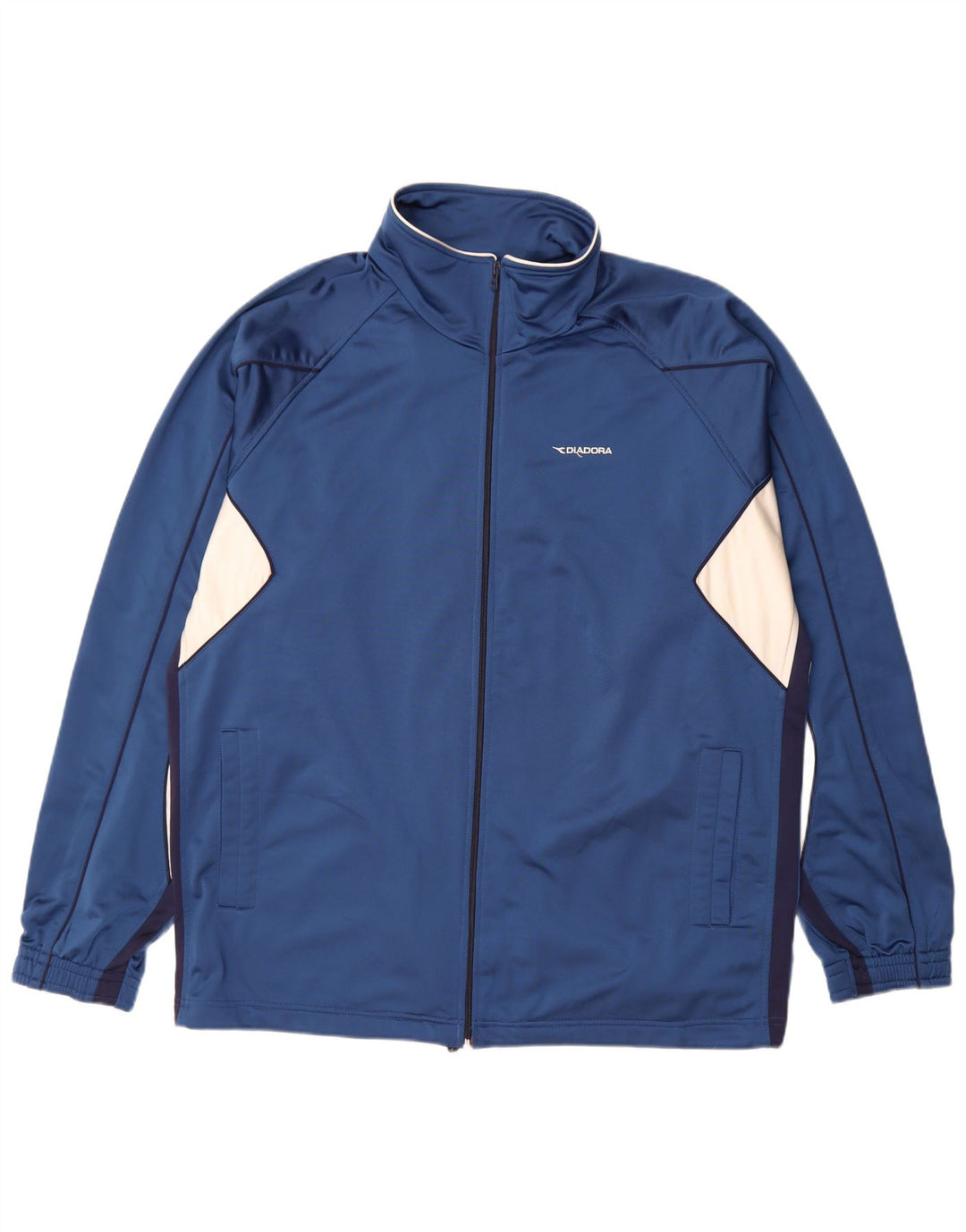 Мужской спортивный костюм Diadora 2XL, синий полиэстер с цветными блоками