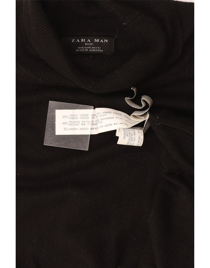 Мужской джемпер с высоким воротником Zara XL, черный вискоза