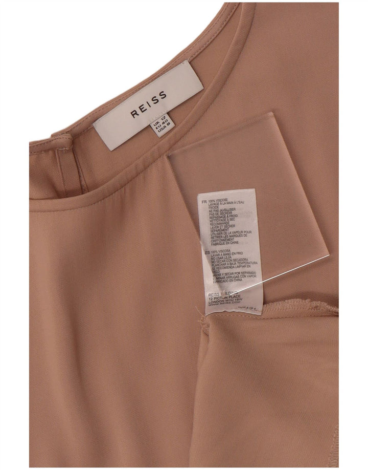Женское асимметричное платье REISS UK 12, вискоза среднего розового цвета