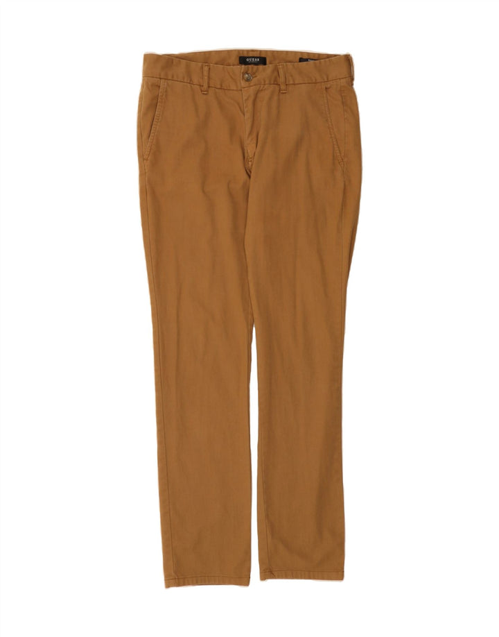 GUESS Mens Slim Chino Trousers W32 L31 Brown Vintage Guess and Second-Hand Guess from Messina Hembry 