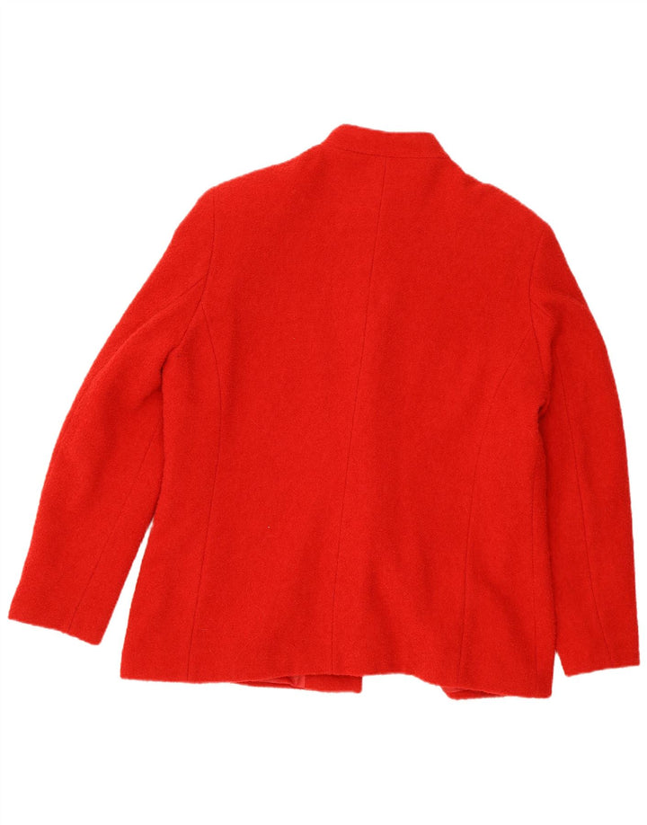 VINTAGE Womens 5 Button Blazer Jacket UK 14 Large Red Wool