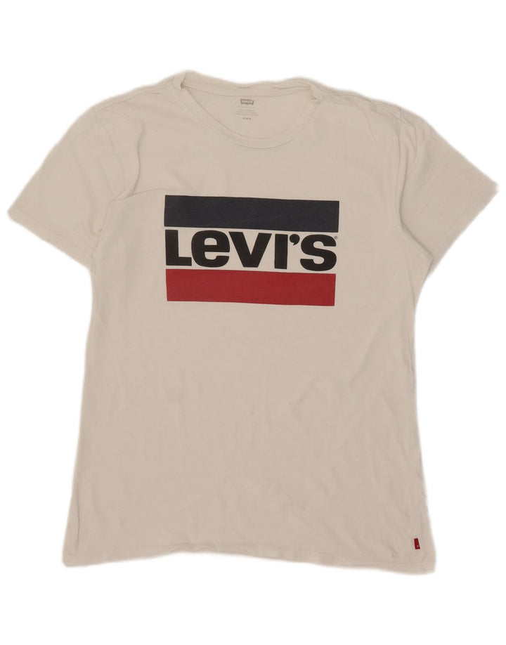 Женская футболка с рисунком Levi's Top UK 14, средний белый