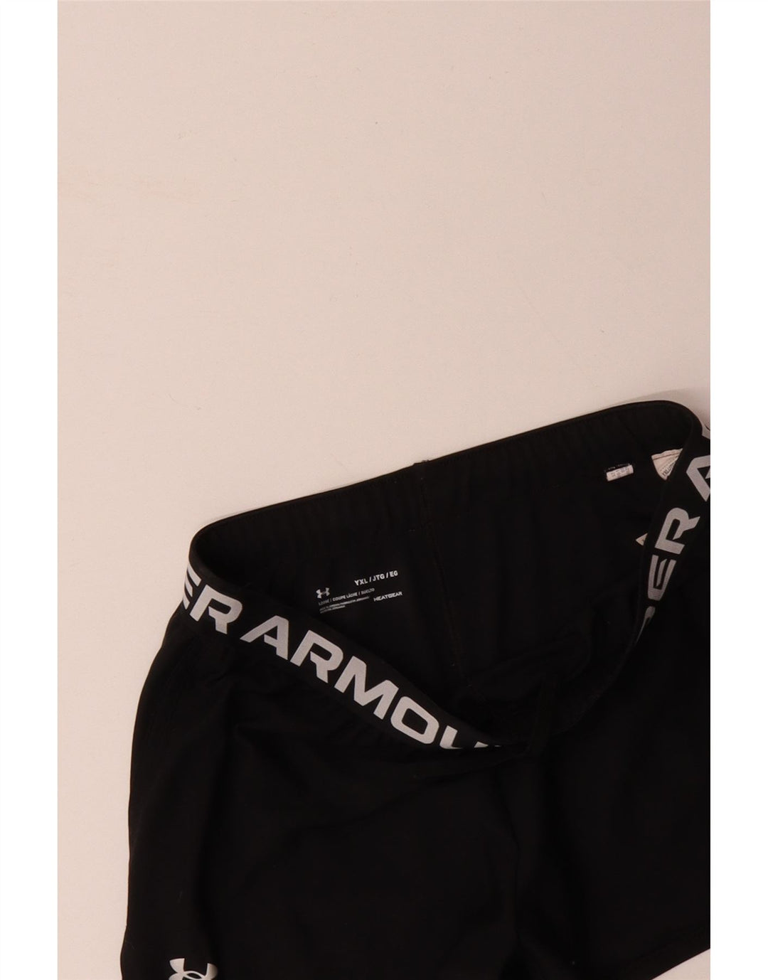 Спортивные шорты с графическим рисунком для девочек UNDER ARMOR, 13–14 лет, XL, черный полиэстер