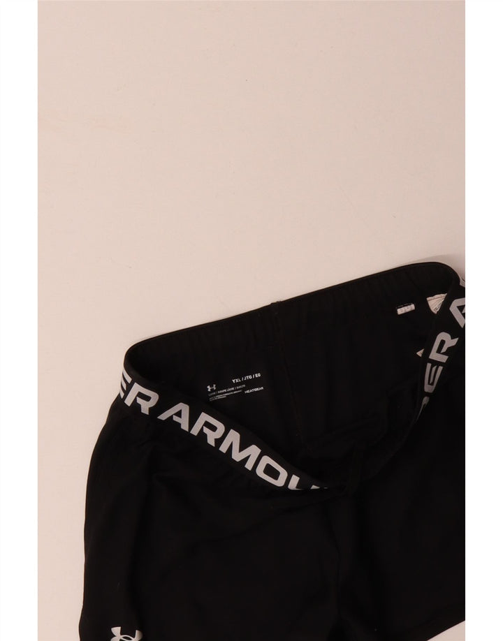 Спортивные шорты с графическим рисунком для девочек UNDER ARMOR, 13–14 лет, XL, черный полиэстер