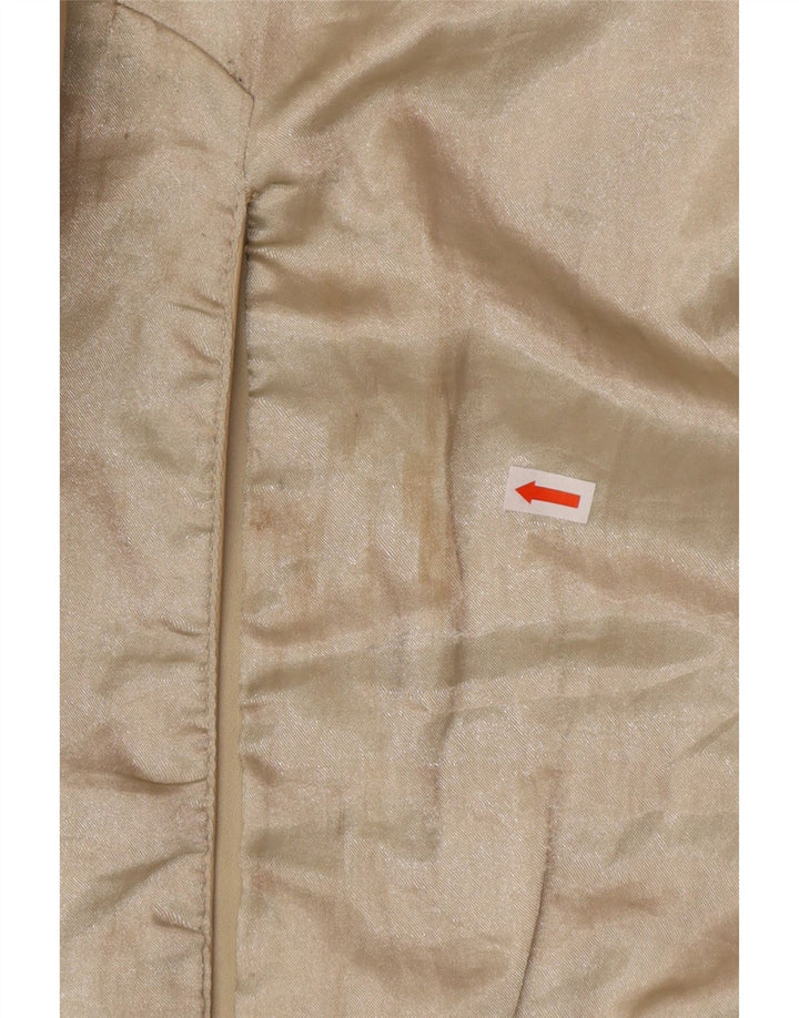 OLLY & CO Женское кожаное пальто UK 10 маленькое бежевое кожаное