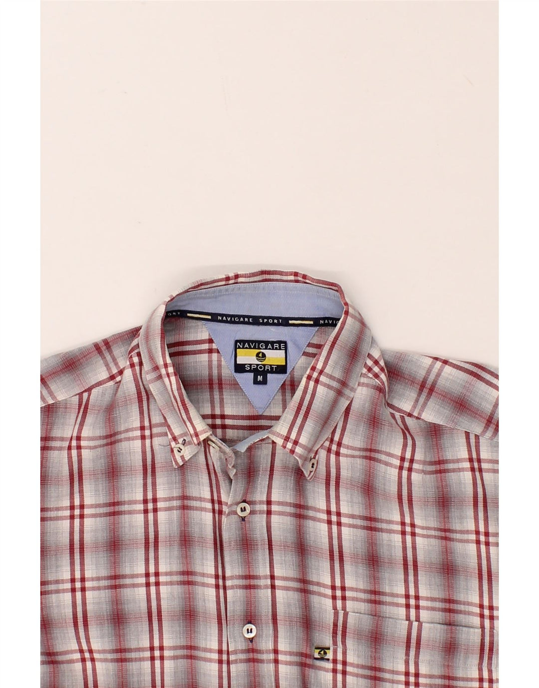 NAVIGARE Mens Shirt Medium Red Check Vintage Navigare and Second-Hand Navigare from Messina Hembry 
