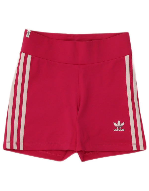 Женские спортивные шорты Adidas UK 8, маленькие розовые спортивные шорты из полиэстера