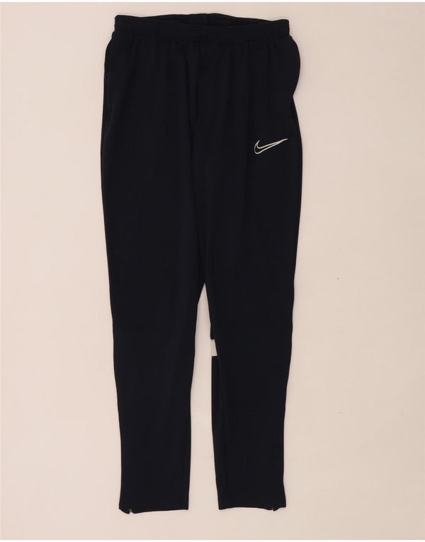 Мужские спортивные брюки Nike Dri Fit среднего размера, темно-синие, полиэстер с цветными блоками
