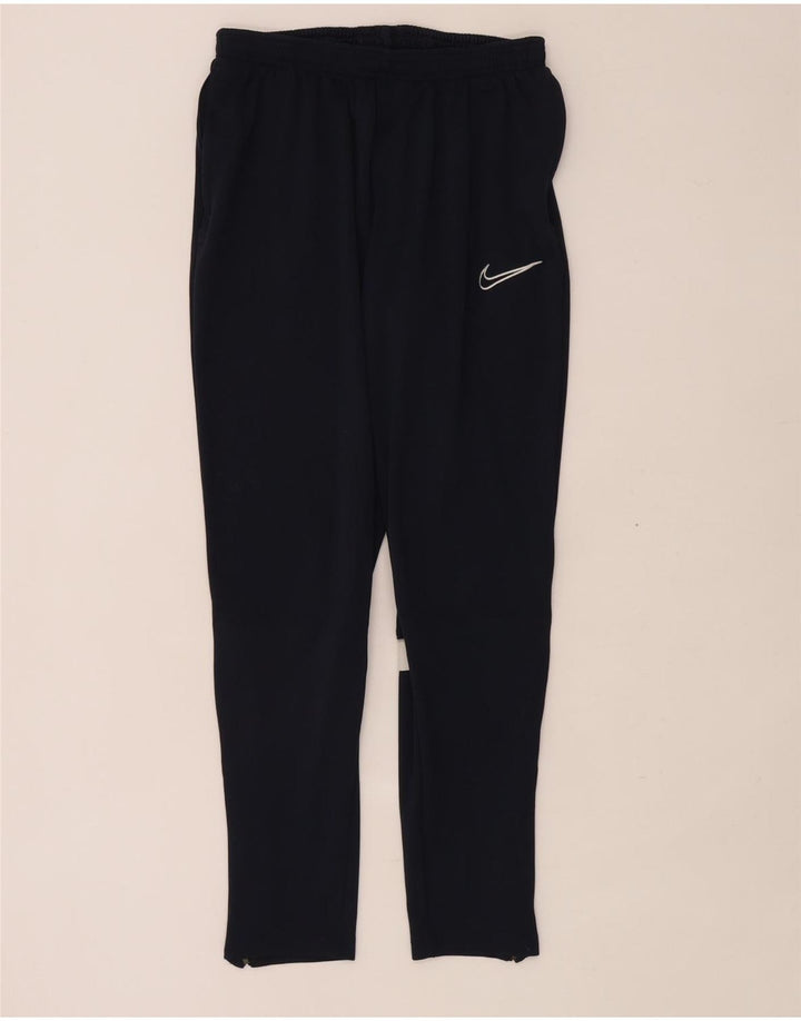 Мужские спортивные брюки Nike Dri Fit среднего размера, темно-синие, полиэстер с цветными блоками
