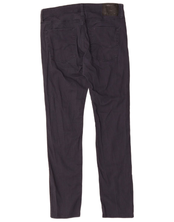 Мужские прямые повседневные брюки Jack & Jones W32 L32 темно-синие, хлопковые
