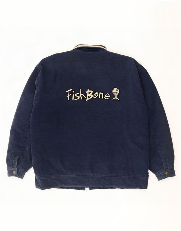 Мужская вельветовая куртка Fishbone UK 42 XL, темно-синяя, хлопок с цветными блоками