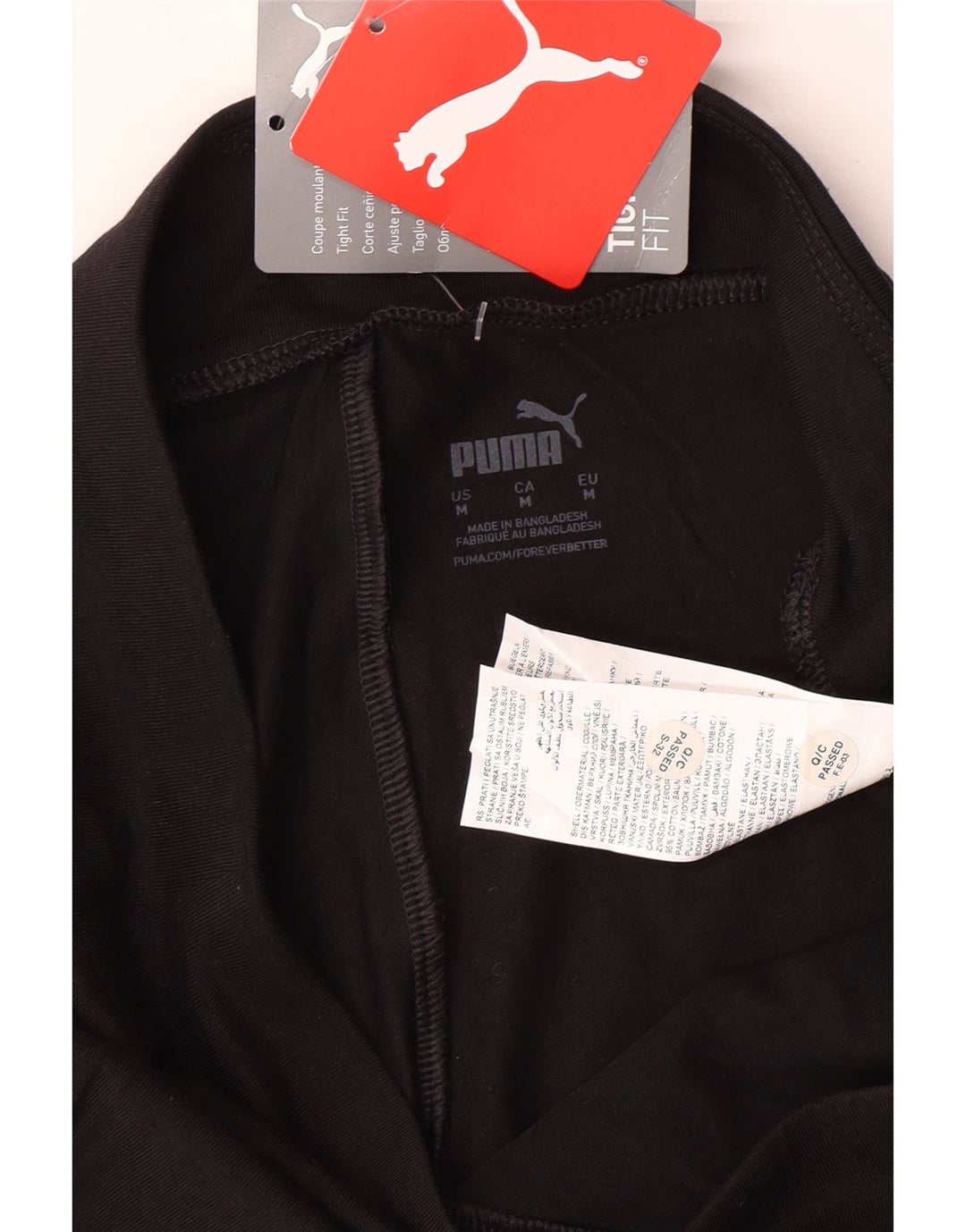 Женские леггинсы с рисунком PUMA UK 12, средний черный хлопок, черный