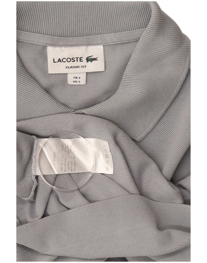 Мужская рубашка-поло классического кроя Lacoste, размер 3, маленькая, серая, хлопковая