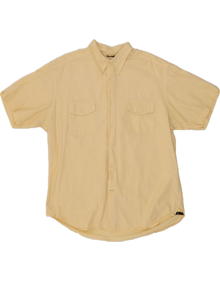 DOCKERS Mens Short Sleeve Shirt XL Yellow Cotton Vintage Dockers and Second-Hand Dockers from Messina Hembry 