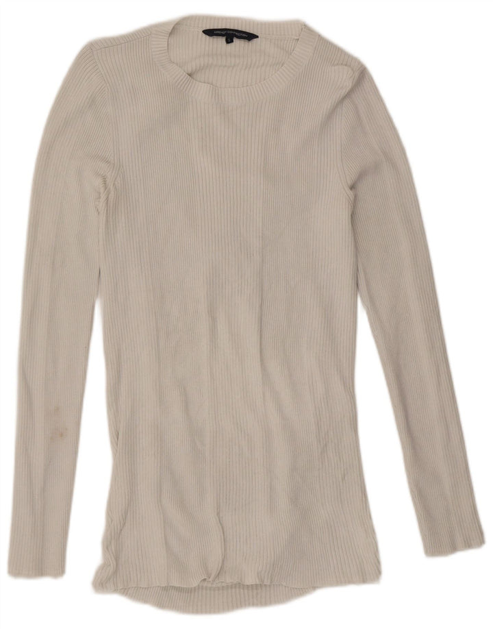 Женский топ French Connection с длинным рукавом, Великобритания, 10, маленький белый