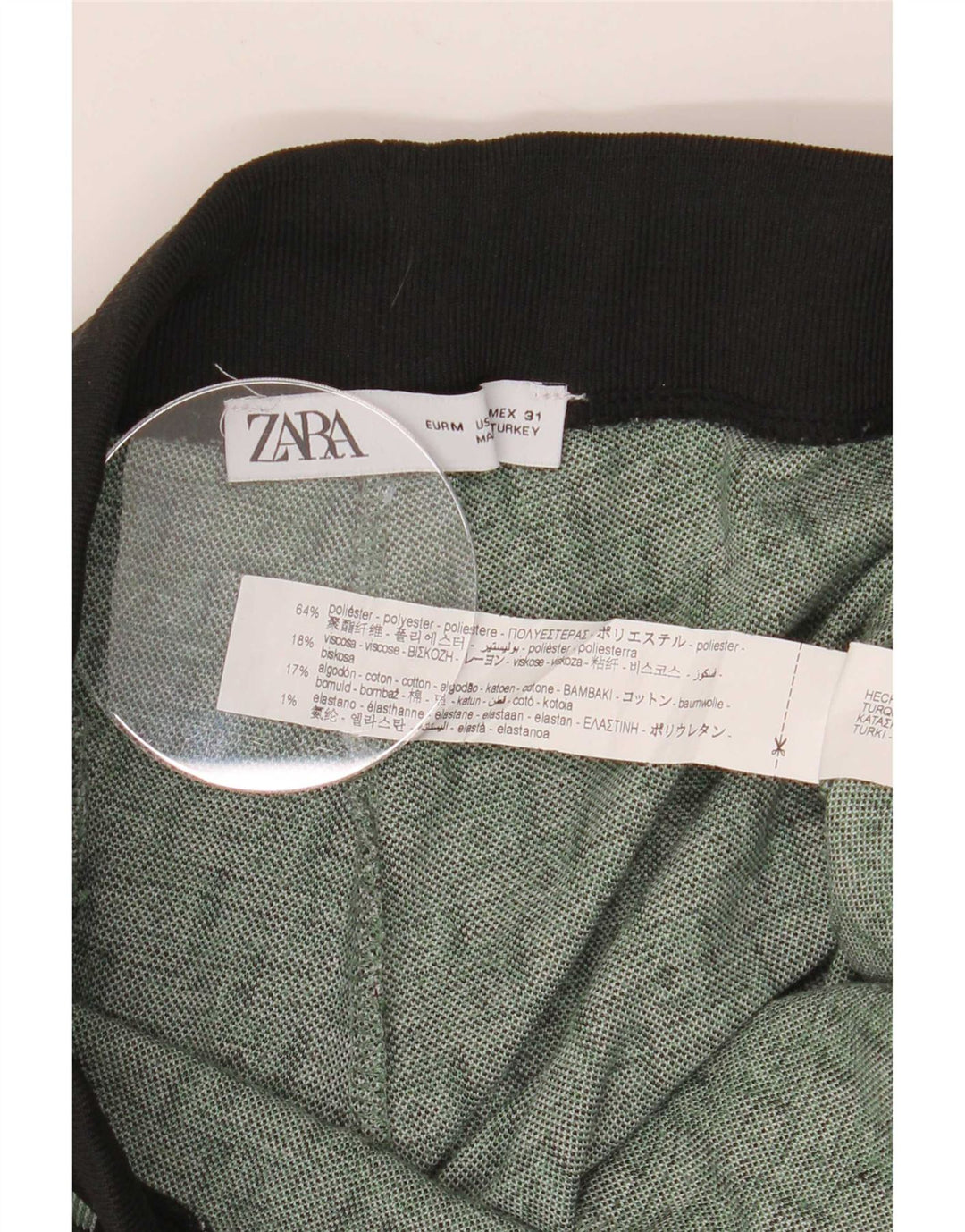 Мужские спортивные брюки Zara, джоггеры, средний зеленый, полиэстер с геометрическим рисунком