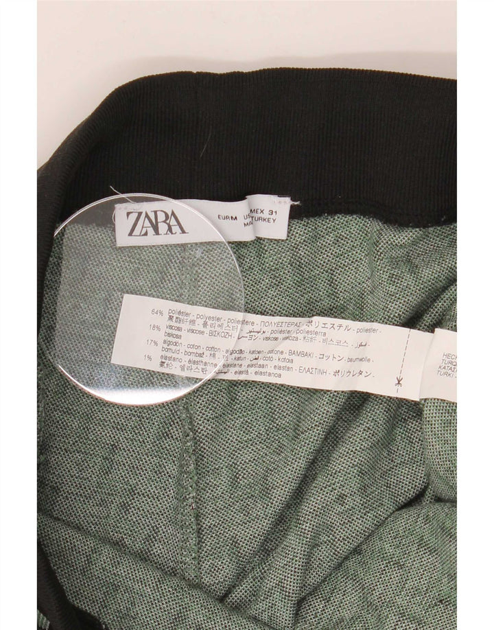 Мужские спортивные брюки Zara, джоггеры, средний зеленый, полиэстер с геометрическим рисунком