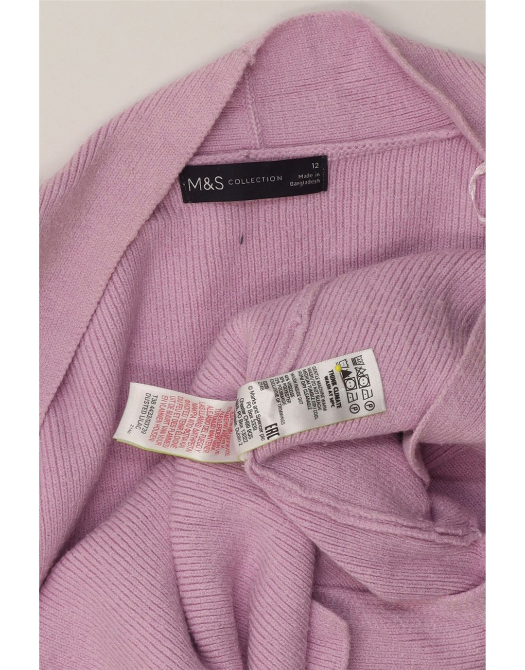 Женский удлиненный открытый кардиган Marks & Spencer UK 12, средний розовый