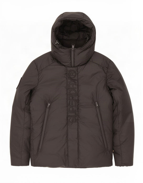 Мужская утепленная куртка с капюшоном Superdry UK 40, большая черная