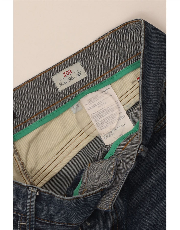 Мужские потертые узкие джинсы Armani W33 L33 синие, хлопок