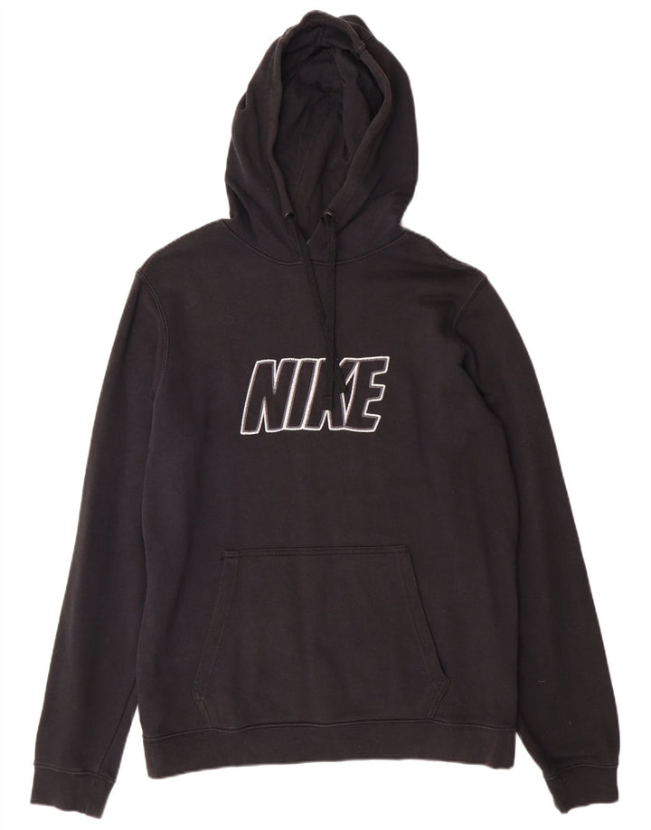 Мужской джемпер с капюшоном с рисунком Nike, средний черный, хлопковый