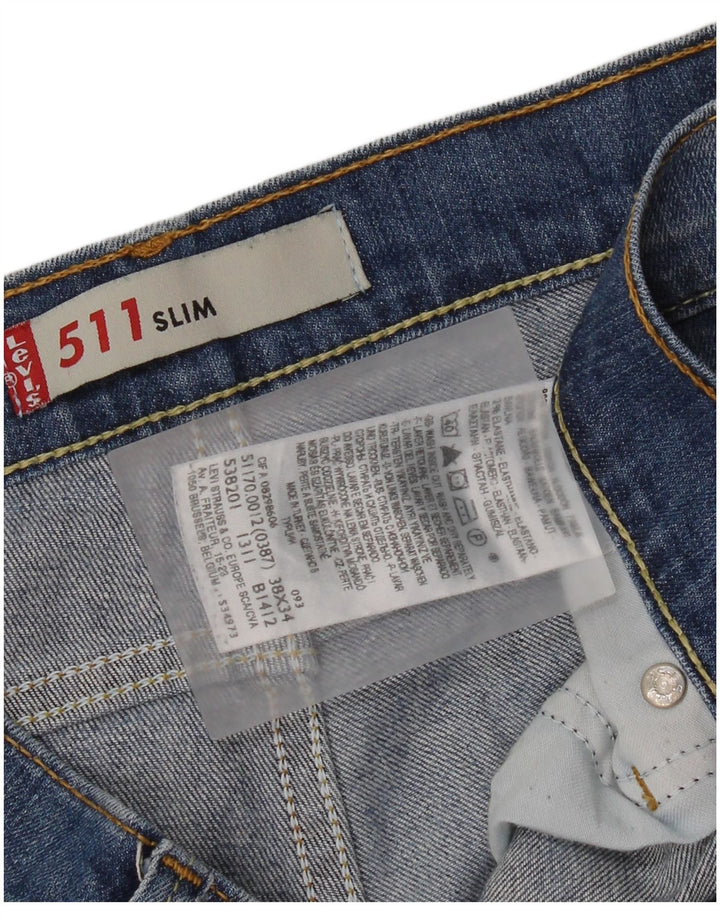 Мужские джинсы Levi's Slim 511 W38 L34 синие, хлопок
