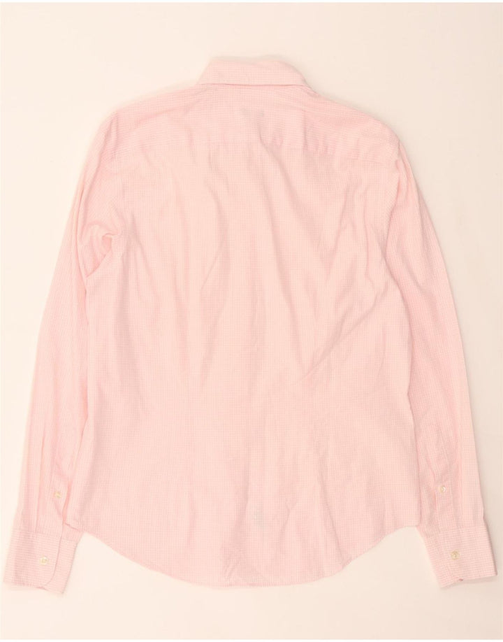 BENETTON Mens Shirt Small Pink Gingham Cotton Vintage Benetton and Second-Hand Benetton from Messina Hembry 