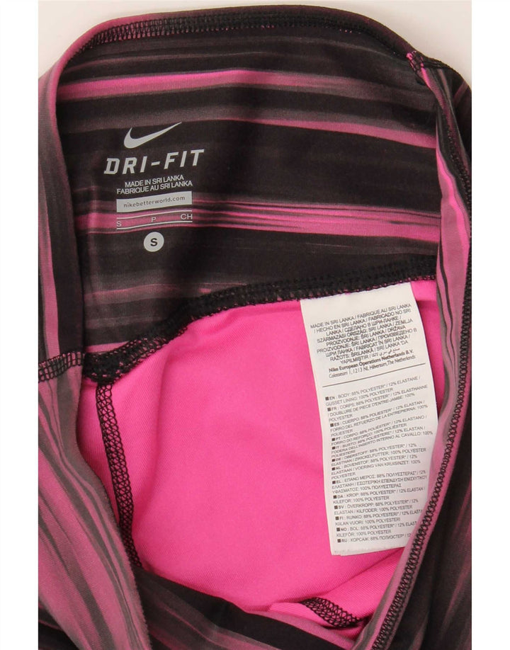 Женские леггинсы-капри Nike Dri Fit, Великобритания, 8/10, маленький полиэстер в розовую полоску