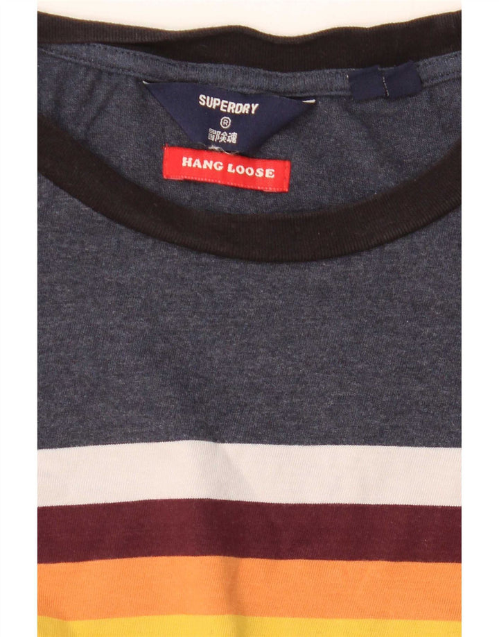 Мужская футболка Superdry Top Medium Темно-синяя с цветными блоками