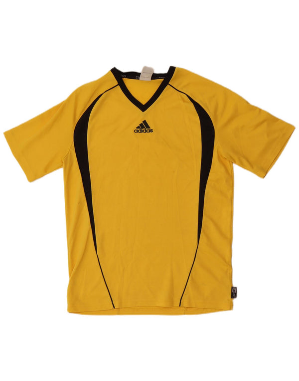 Adidas Mens Clima 365 Футболка Верх Маленький Желтый Цветной блок