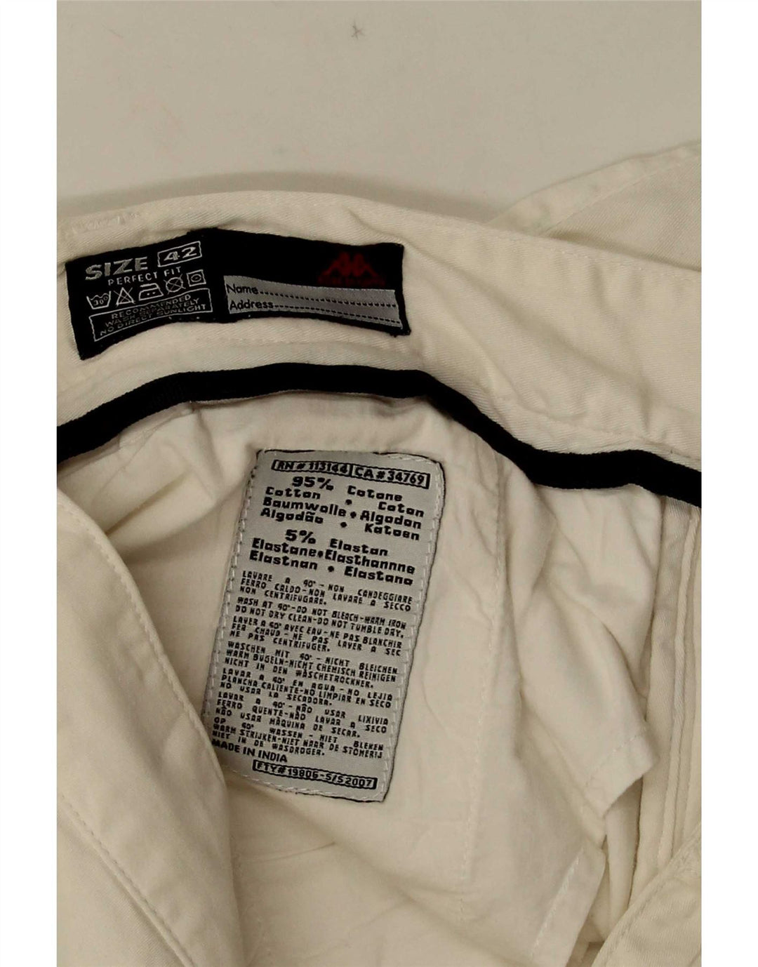 Женские шорты чинос Kappa IT 42 Medium W30 Off White Cotton