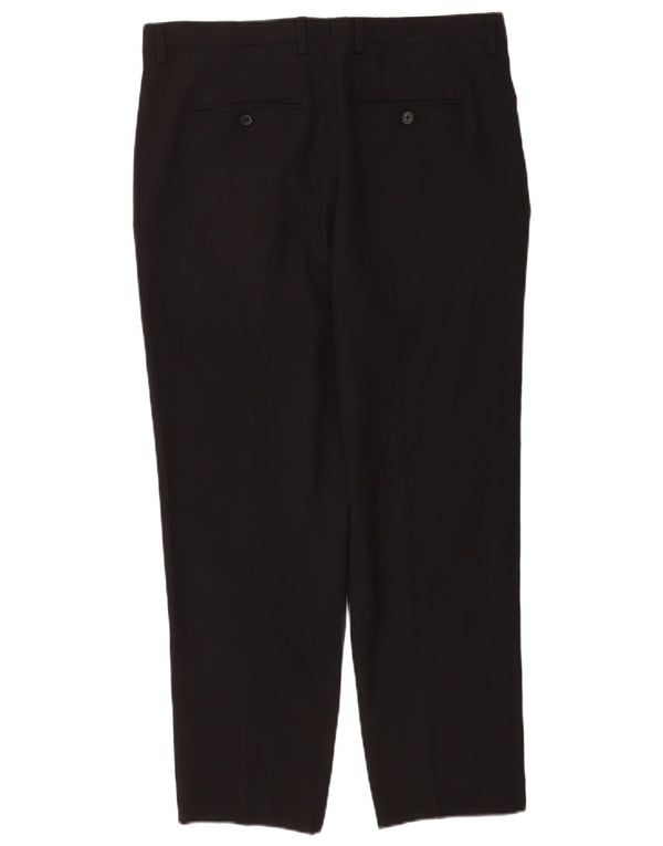 Мужские прямые костюмные брюки Zara EU 42, большие W32 L28, черные шерстяные