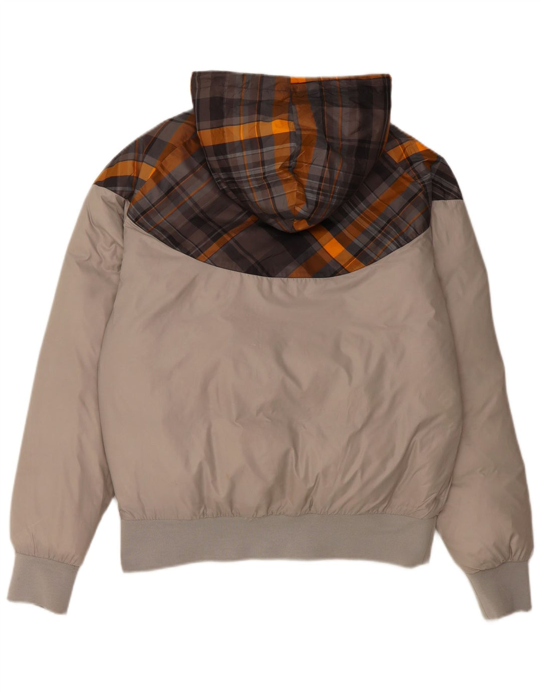 Мужская утепленная куртка с капюшоном Nike UK 36, маленькая серая, полиэстер с цветными блоками