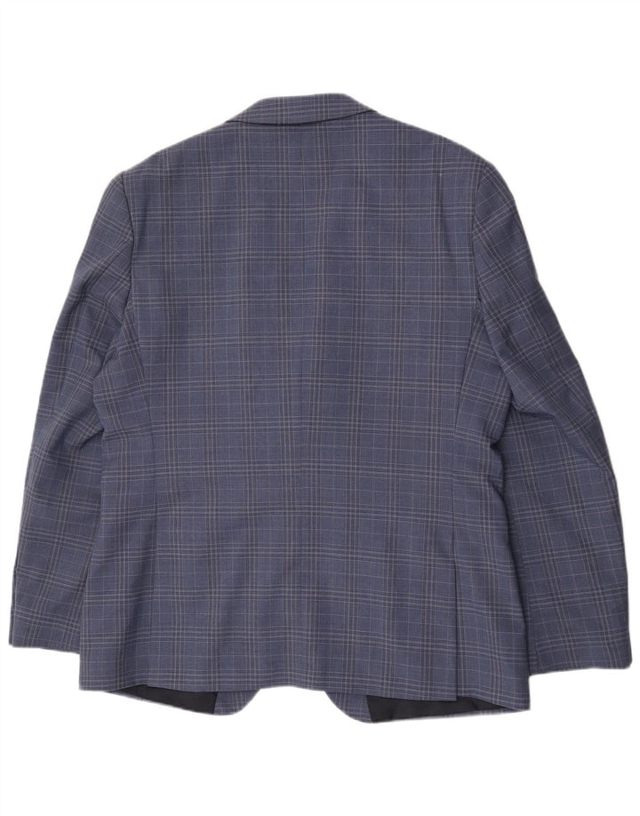 Мужской пиджак Ben Sherman на 2 пуговицах, Великобритания 44, 2XL, синяя шерстяная клетка