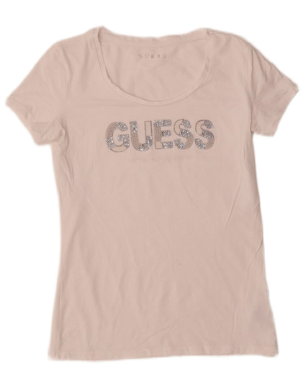 Guess Женская футболка с рисунком Top UK 8, маленький белый хлопок