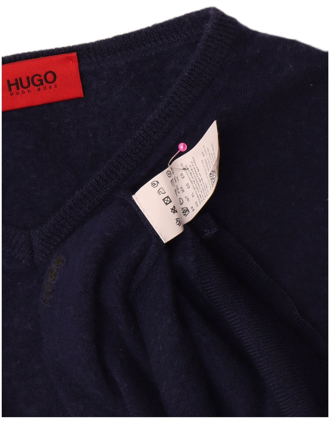 Мужской джемпер с v-образным вырезом Hugo Boss XL, темно-синий, шерсть
