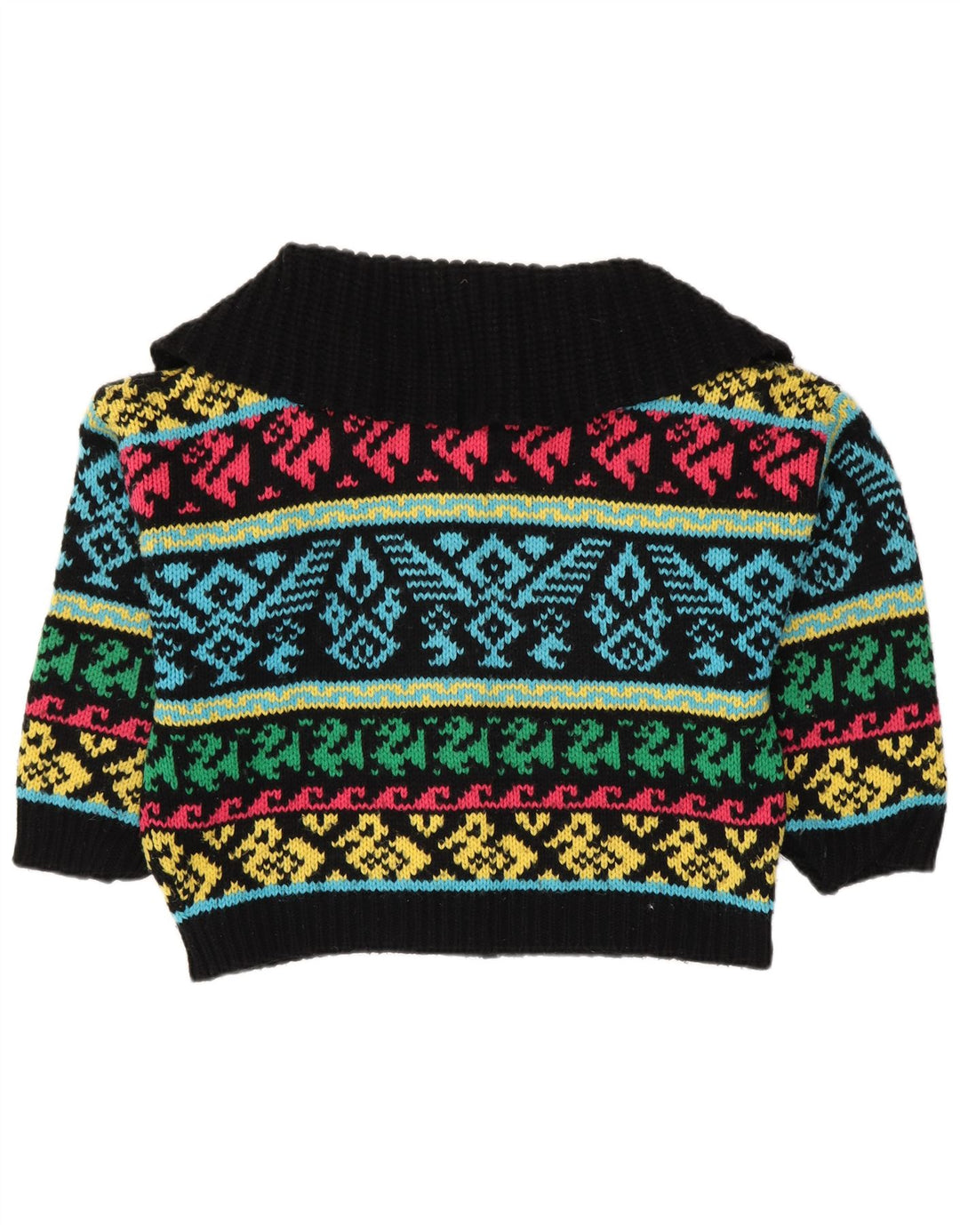 VINTAGE Женский свободный кардиган-свитер UK 16, большой разноцветный