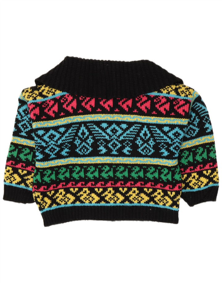 VINTAGE Женский свободный кардиган-свитер UK 16, большой разноцветный