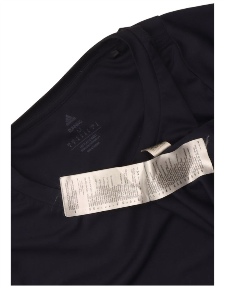Adidas Mens Aeroready Футболка Верх Среднего Темно-Синего Полиэстера