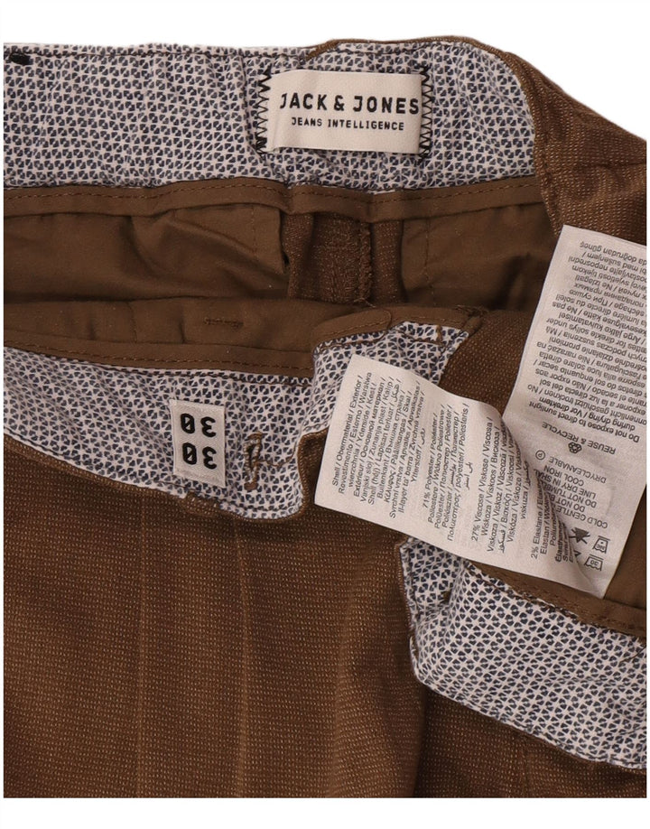 Мужские брюки чинос Jack & Jones W30 L23 коричневые из полиэстера
