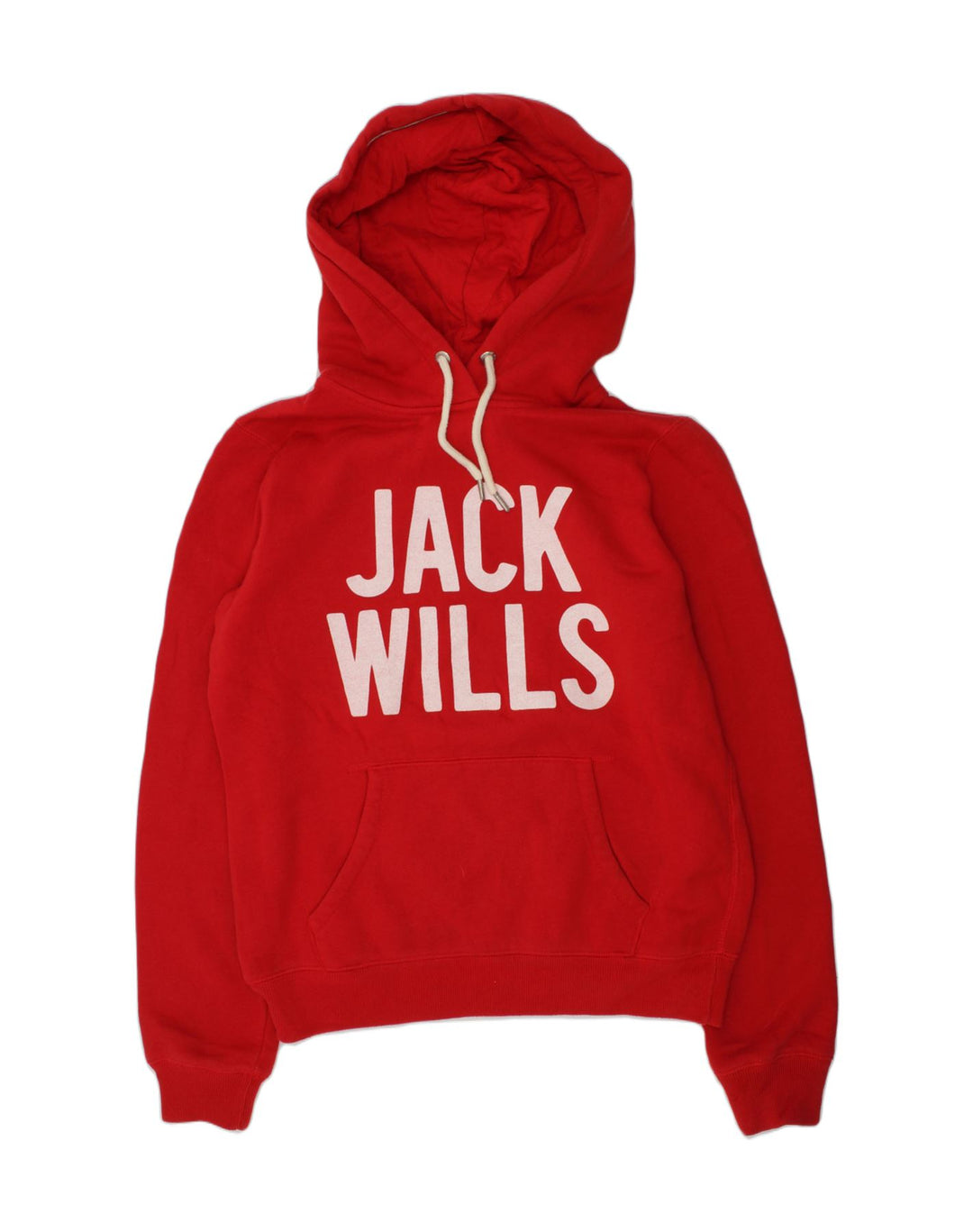 JACK WILLS Womens Graphic Hoodie Jumper UK 10 Small  Red Cotton | Vintage Jack Wills | Thrift | Second-Hand Jack Wills | Used Clothing | Messina Hembry 