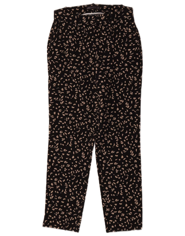 Женские брюки чинос Marks & Spencer UK 8, маленькие W26 L27, черные с пейсли