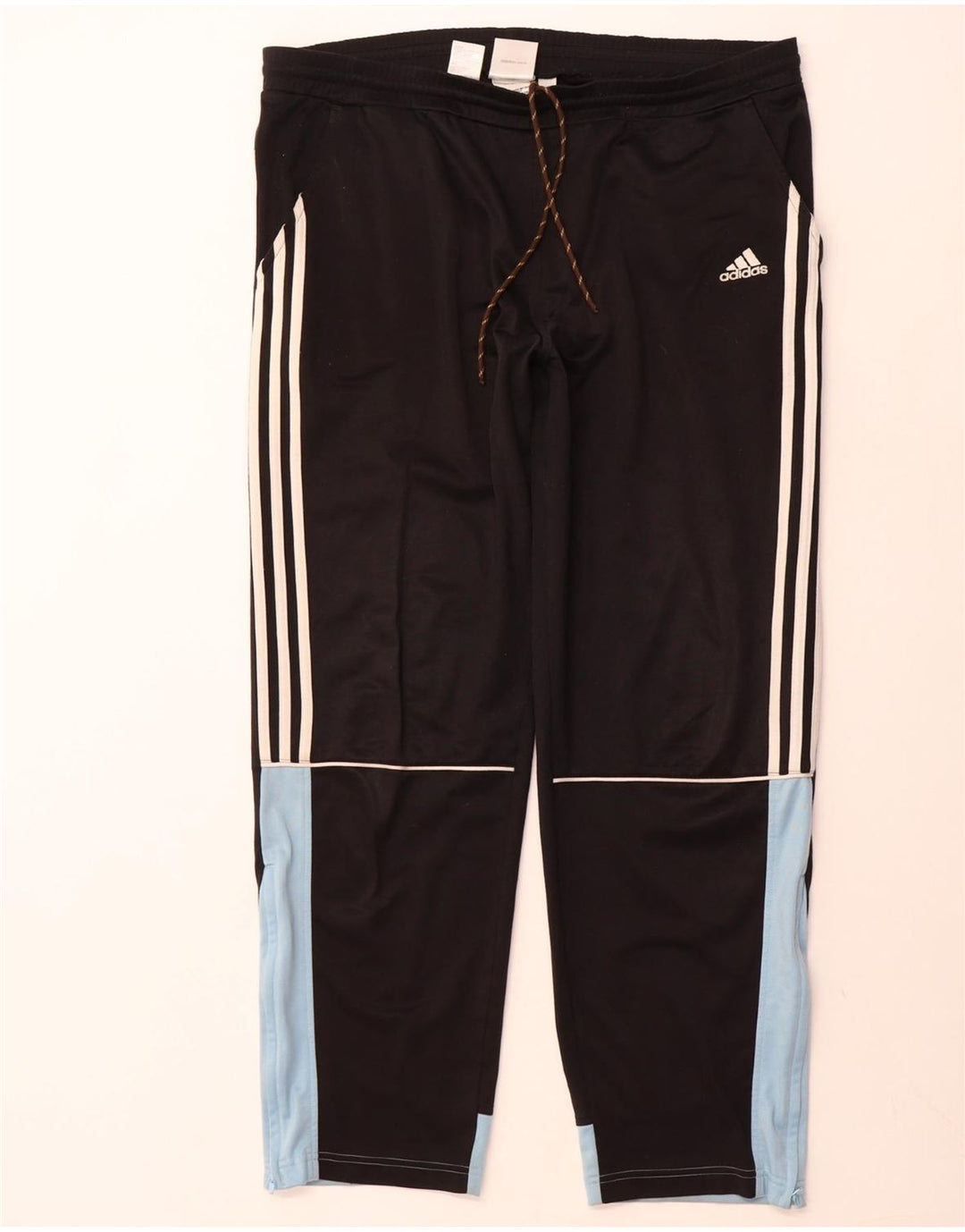 Мужские спортивные брюки ADIDAS 2XL, черные, полиэстер с цветными блоками