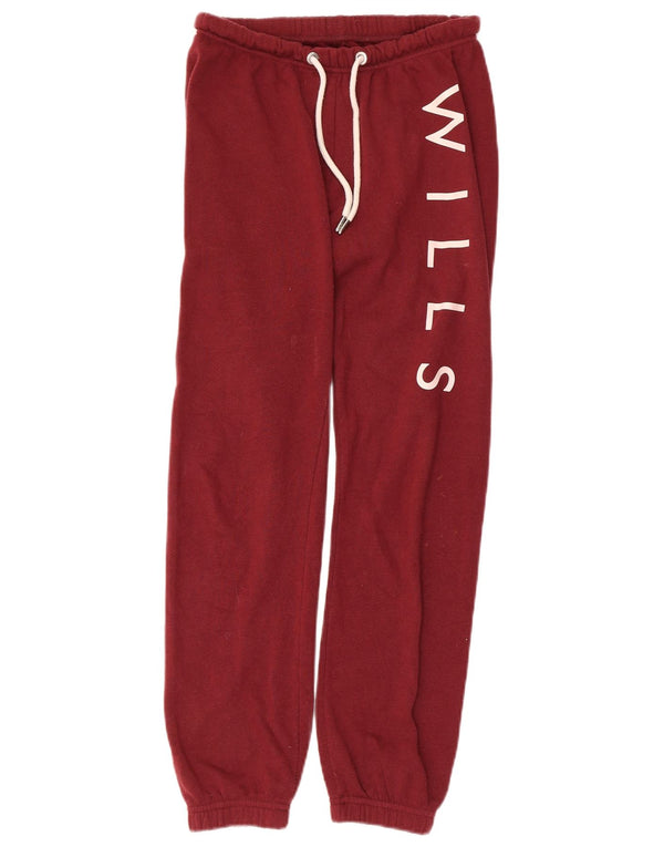 Женские спортивные брюки с графическим рисунком Jack Wills, джоггеры UK 6 XS, темно-бордовый хлопок