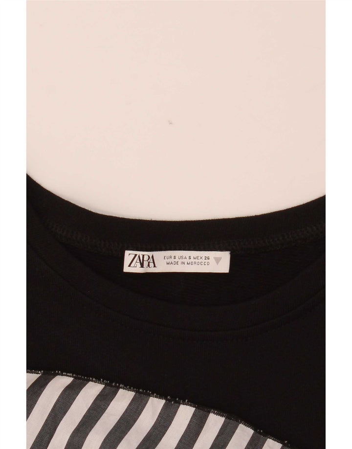 Женская блузка Zara Top UK 10, маленькая черная полоска