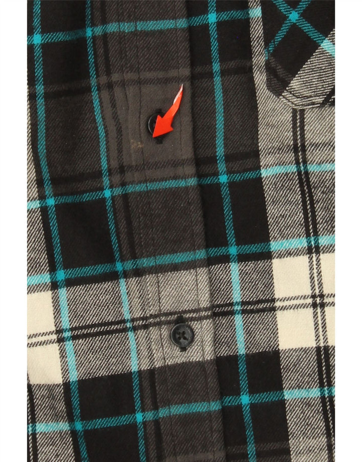 Мужская фланелевая рубашка обычного кроя Quiksilver, хлопковая клетка в клетку среднего серого цвета