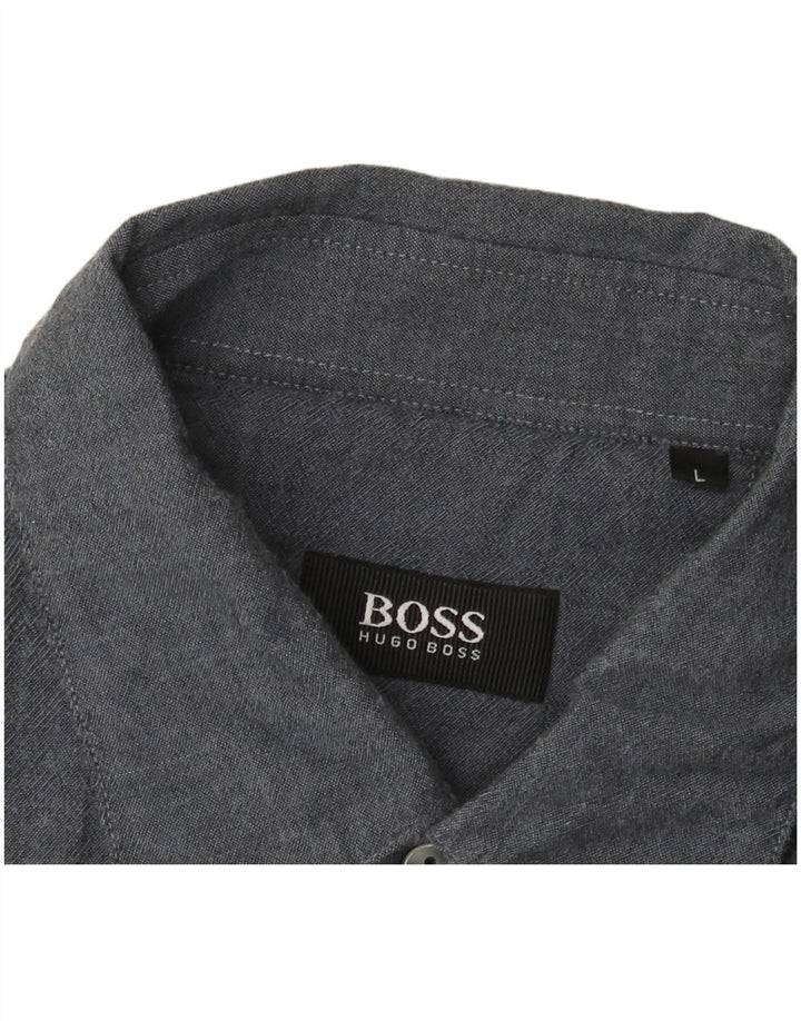 Рубашка мужская HUGO BOSS большая синяя