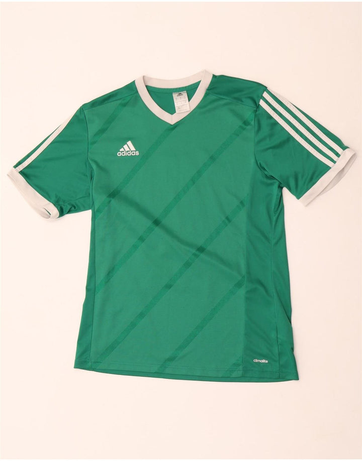 Мужская футболка Adidas Climalite с графическим рисунком, верхняя часть из полиэстера в зеленую полоску среднего размера
