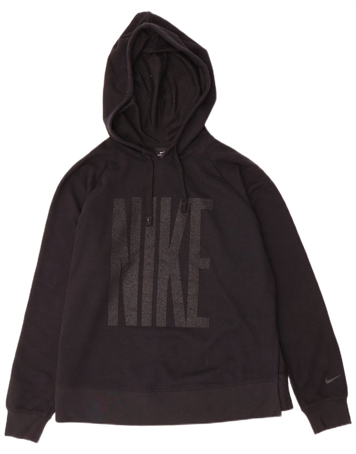 Женский джемпер с капюшоном большого размера Nike Dri Fit UK 14, средний черный