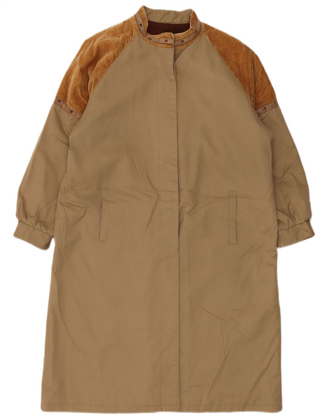 ВИНТАЖНАЯ женская ветровка UK 16, большая коричневая с цветными блоками